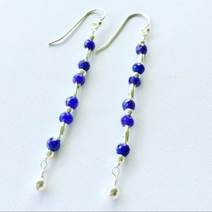 Bombay Sapphire Earrings - Blue Sapphire Earrings